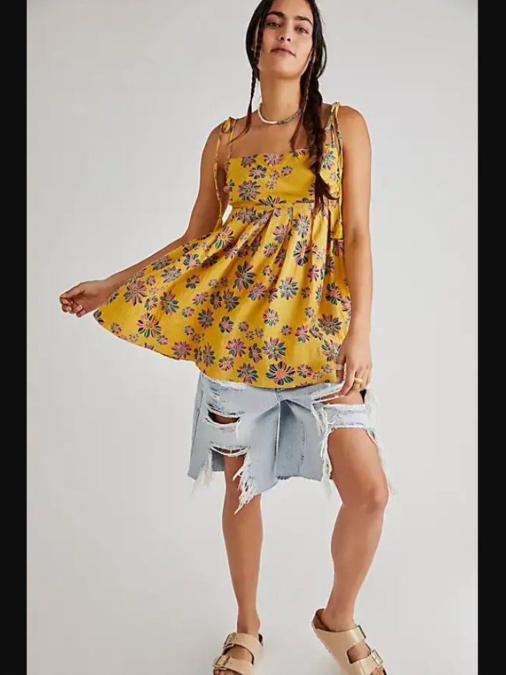 Free People Indigo Molly Tunic in Gilded Combo